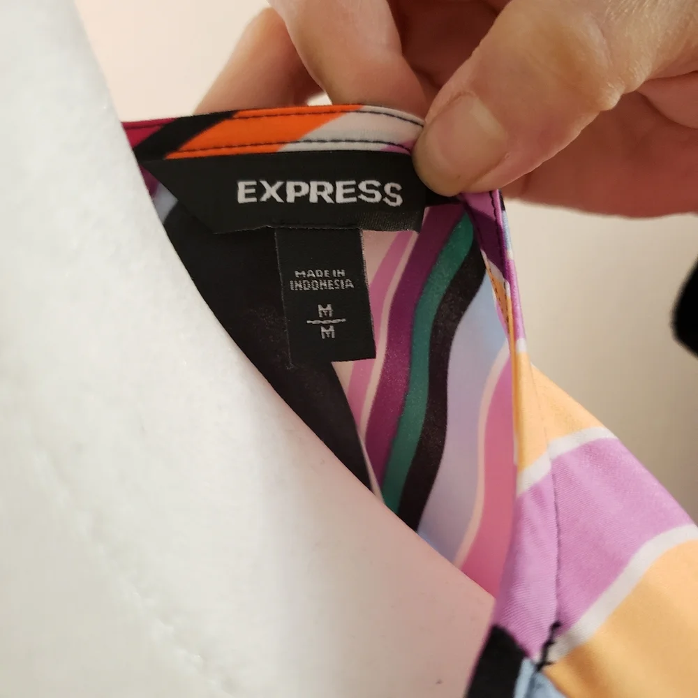 EXPRESS | multicolor v-neck blouse - Picture 2 of 2